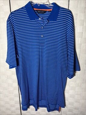 Ralph Lauren Polo Golf Men's Royal Blue Striped Performance Polo